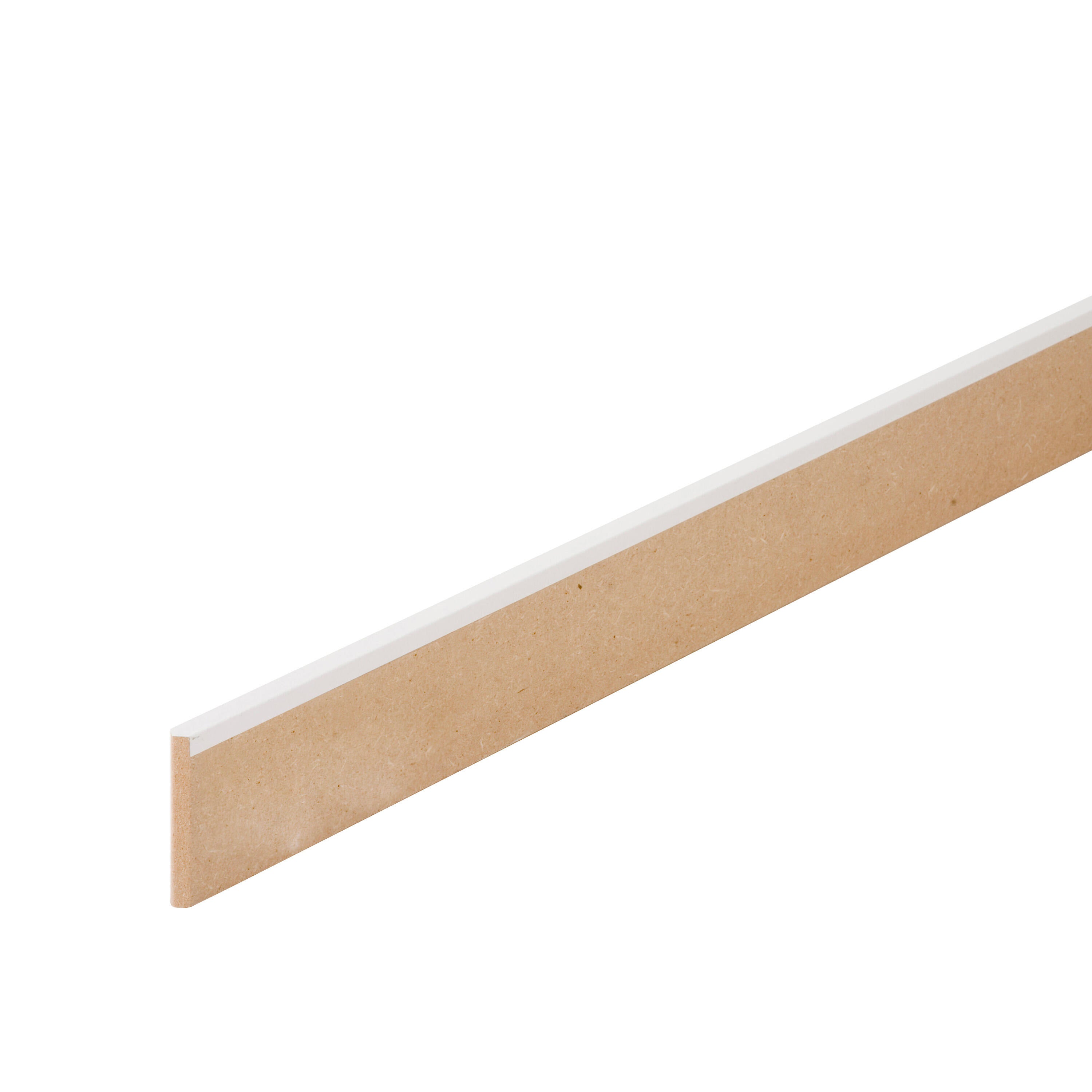 Plinthe médium (MDF) droite revêtu mélaminé blanc, 10 x 70 mm, L.2.2 m - 3