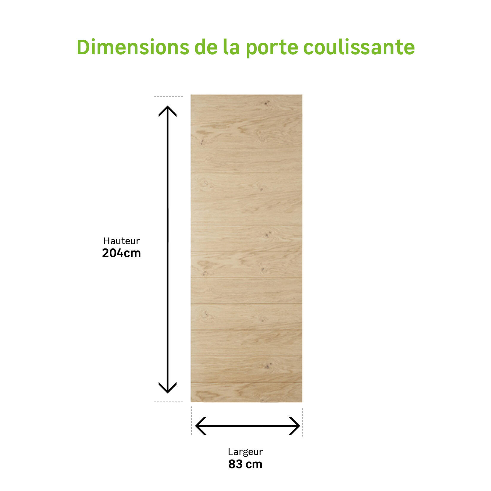 Porte coulissante bois Noe marron, H.204 x l.83 cm - 5