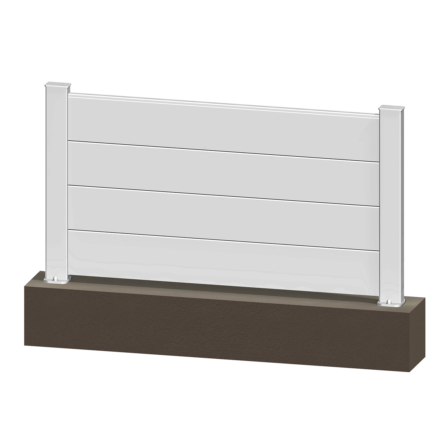 Lame de clôture aluminium pleine Klos up! blanc, H.15 x l.145 cm - 2