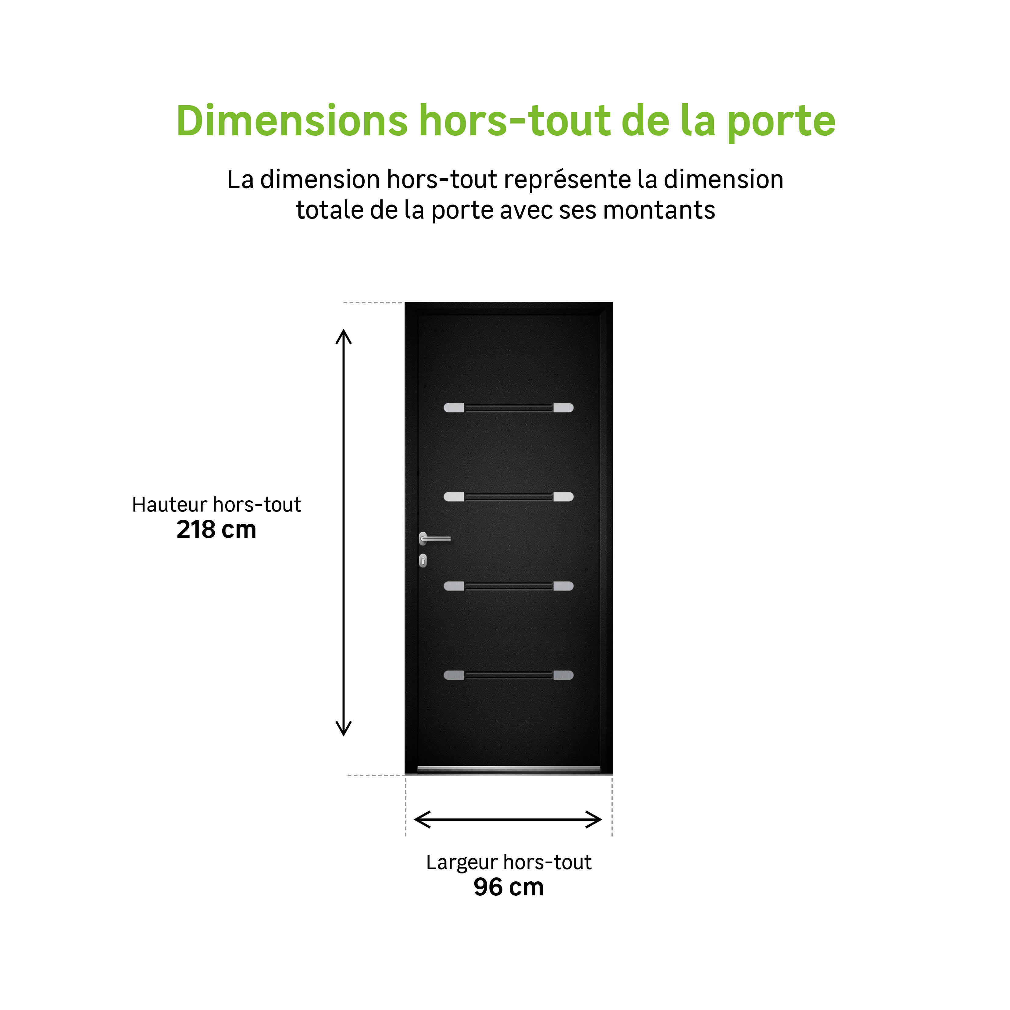 Porte d'entrée Alu Gota Essentiel H.215 x l.90 cm pleine gris anthr., p. gauche - 5