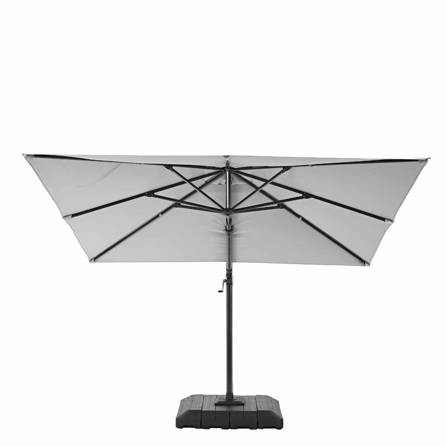 Parasol déporté carré blanc Sonora II NATERIAL L.288 x l.288 cm - 4