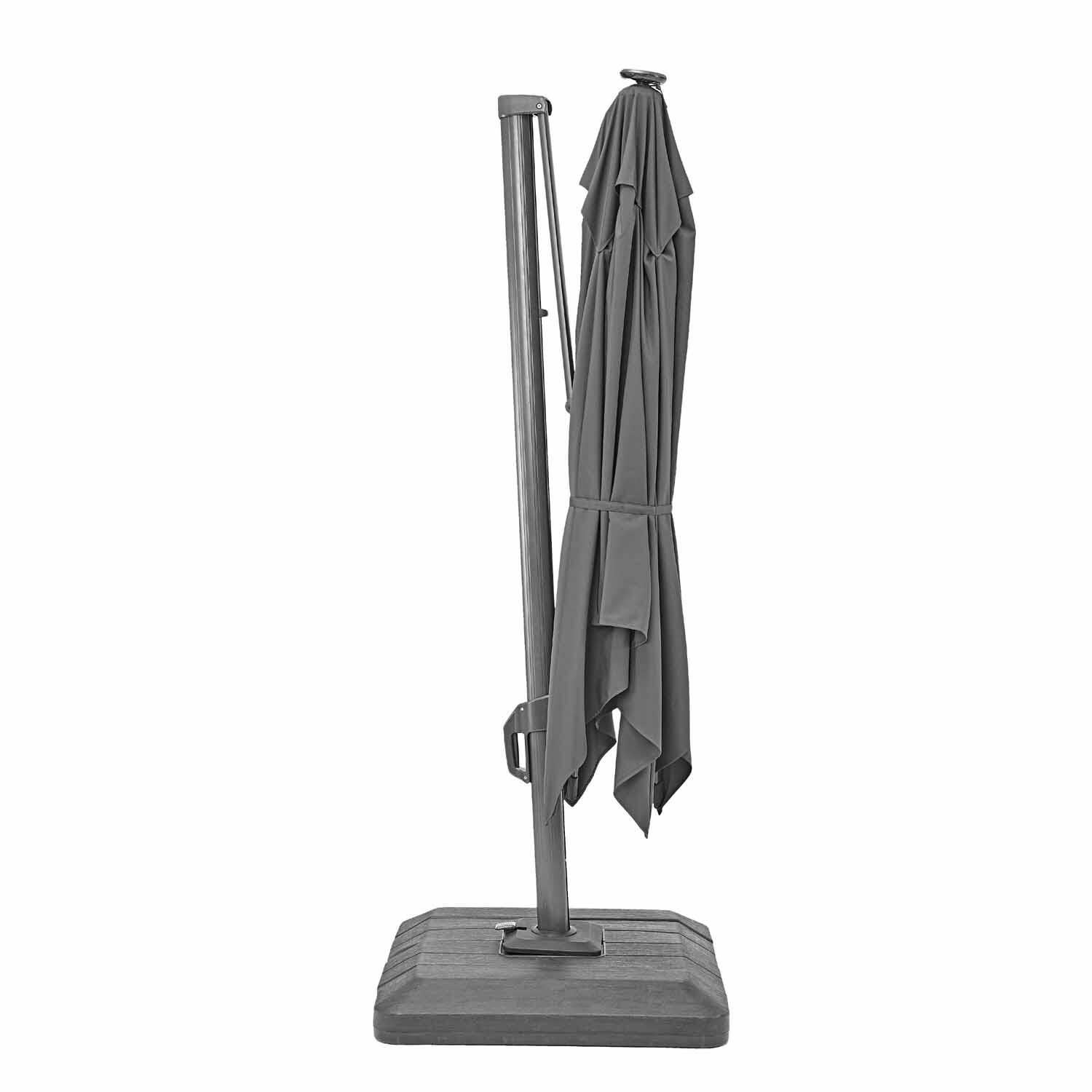 Parasol déporté carré gris Sonora NATERIAL L.288 x l.288 cm - 3