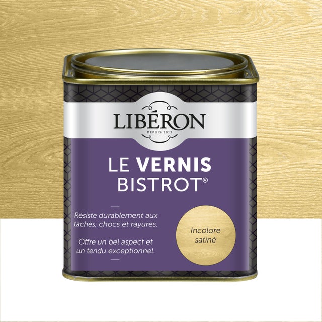 Vernis, toutes pièces (hors cuisine et bain) LIBÉRON, incolore Bistrot® satiné, 