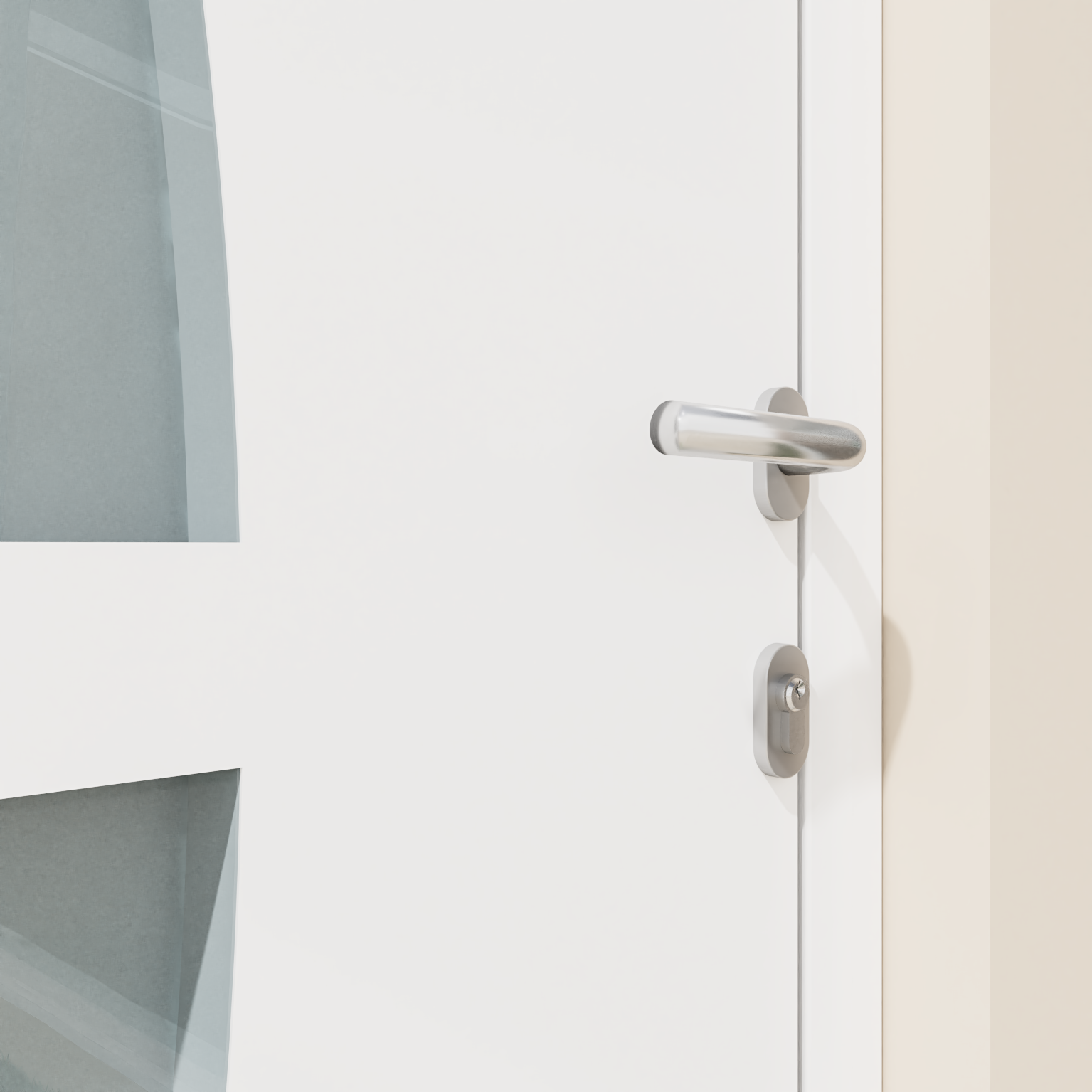 Porte d'entrée Alu Toledo 2 Essentiel H.215 x l.90 cm vitrée blanc, pous. gauche - 6