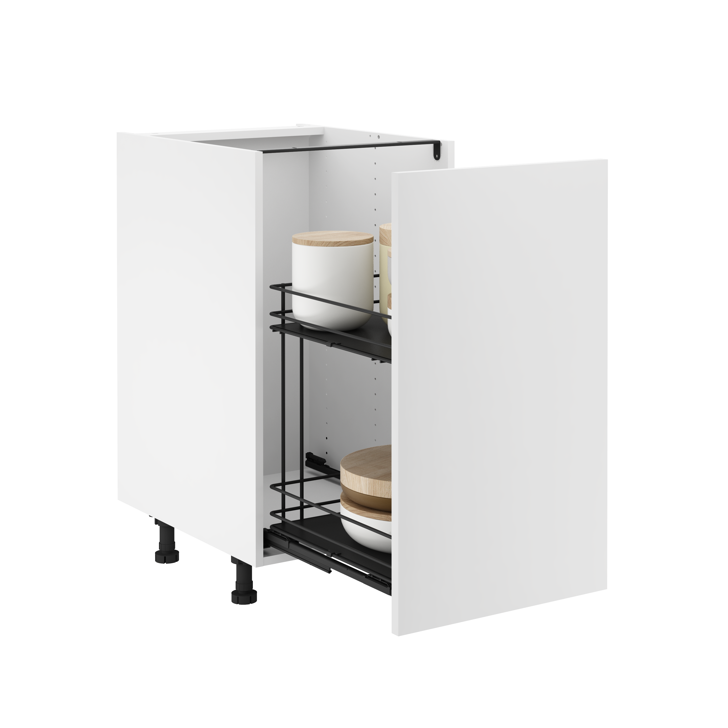 Rangement coulissant, 2 paniers pour meuble l.40 cm / colonne l. 40 cm - 4