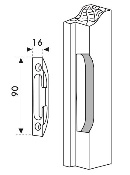 Gâche galet pour PVC pour serrure multipoint encastrée, FERCO gris - 2