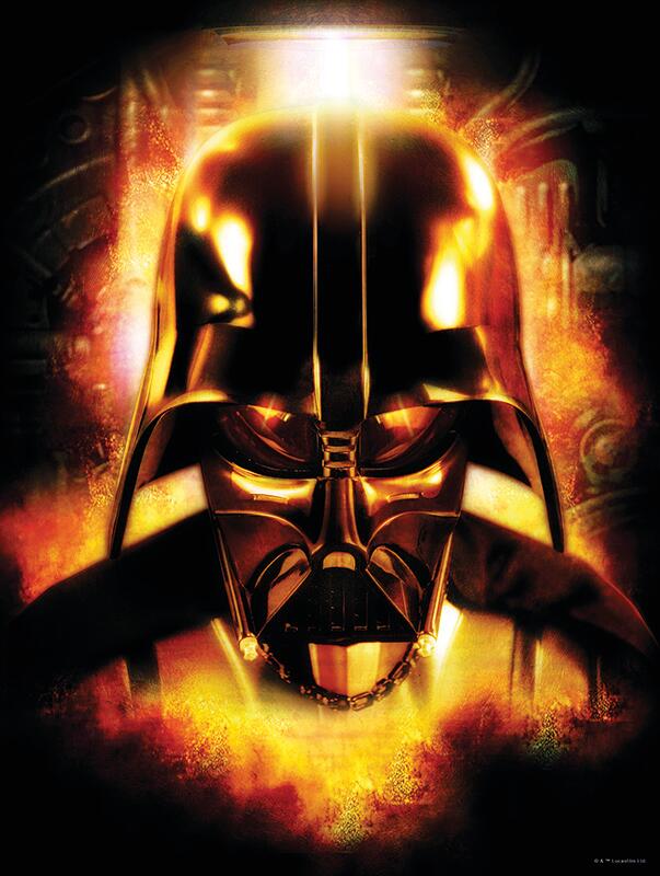 Affiche Star Wars tête Dark Vador, noir et orange KOMAR l.40 x H.30 cm