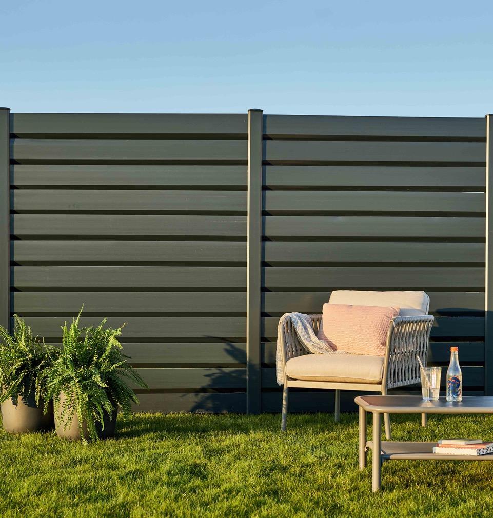 Lama para valla modulable de PVC Clea de 16 x 150 cm gris antracita - 7