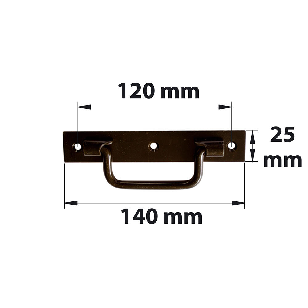 Poignée sur platine en acier noir prépeint, H.50 x L.140 x P.15 mm AFBAT - 3