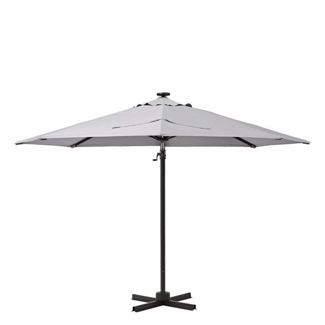 Ombrellone a palo laterale grigio Avea NATERIAL con telo ottagonale grigio L 290 x P 290 x H 245 cm
