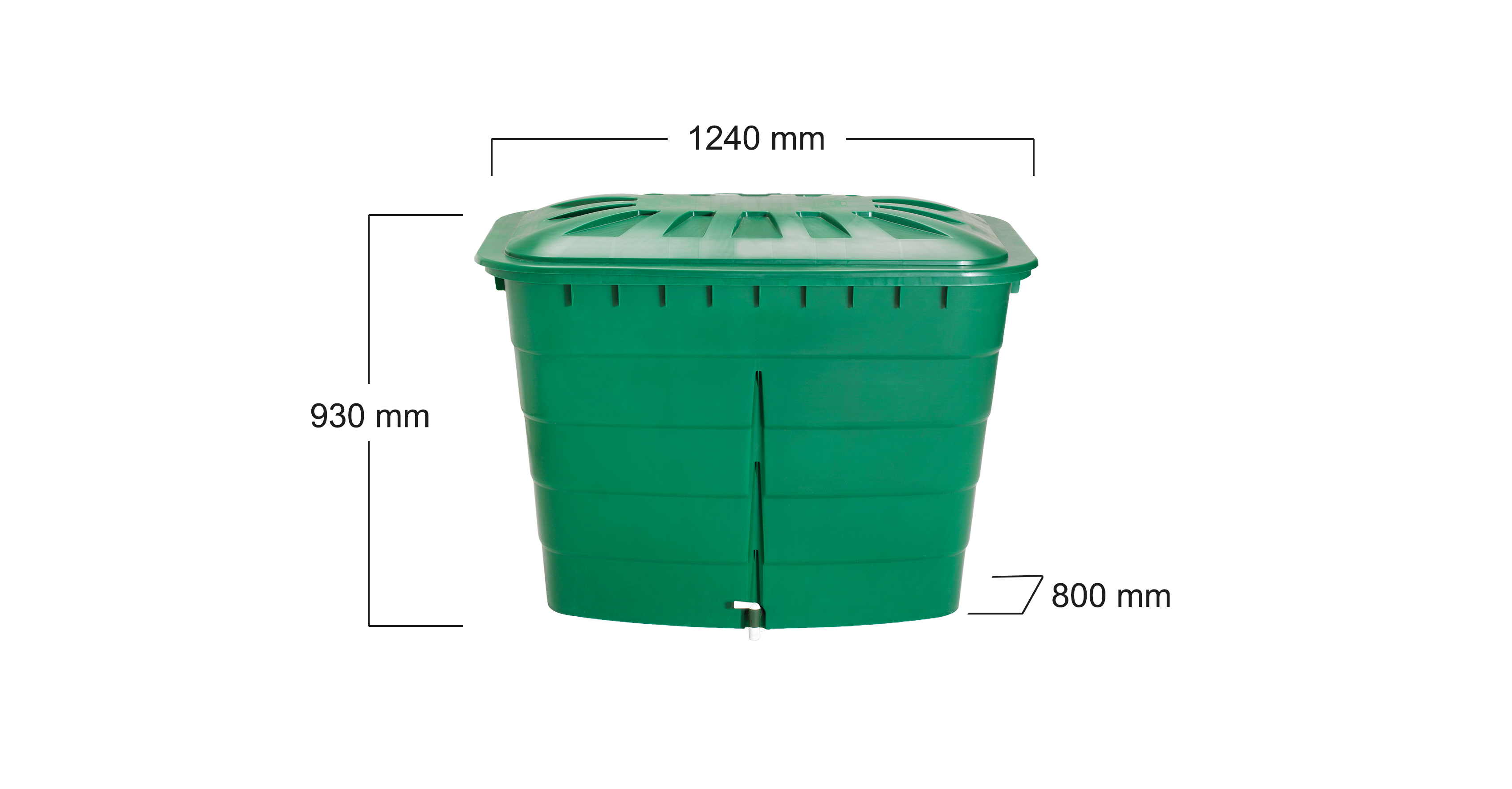 Cuve à eau rectangulaire vert 520 l GARANTIA - 2