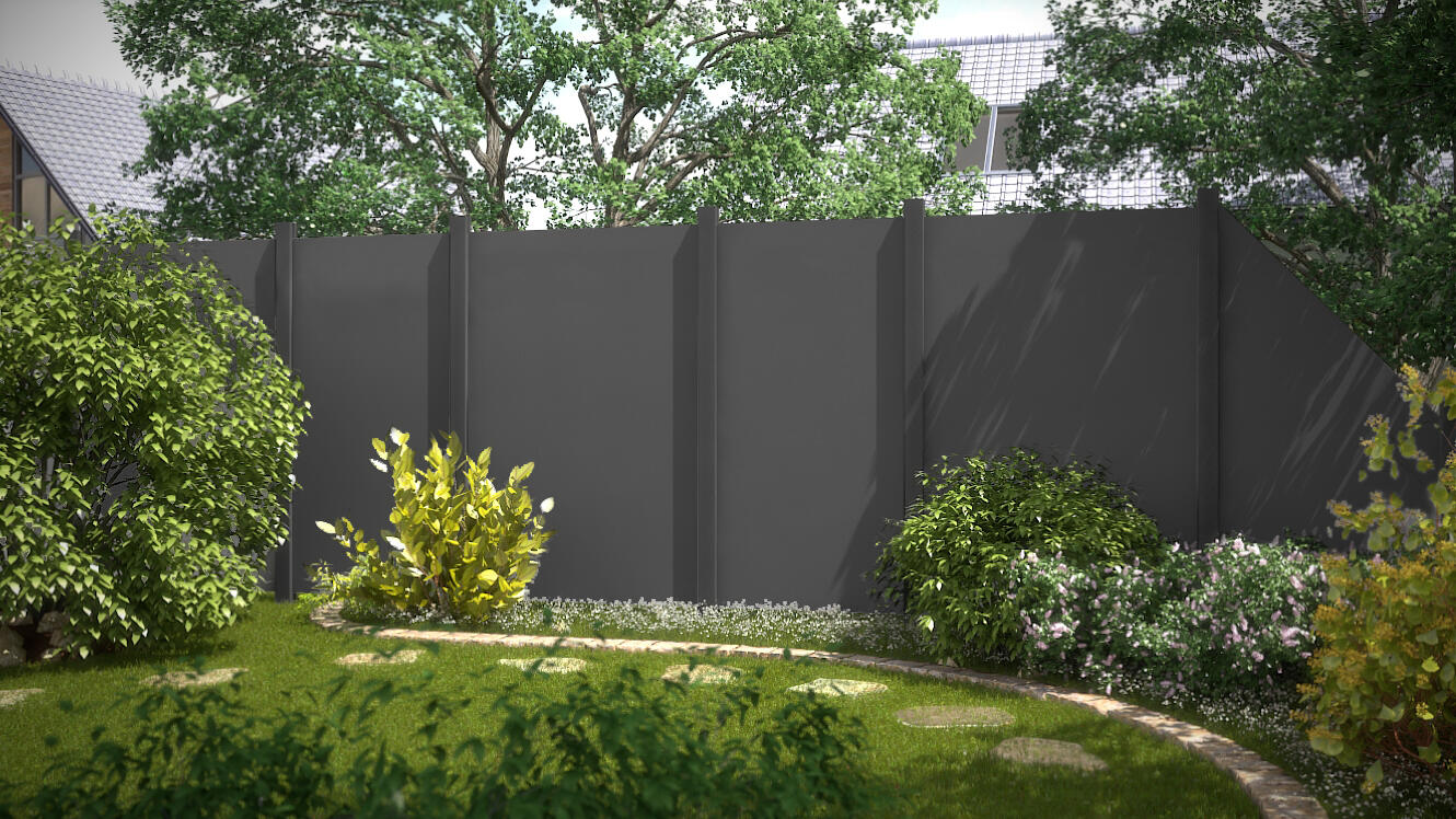 Panneau composite aluminium occultant, l.120 x H.180 cm, gris - 2