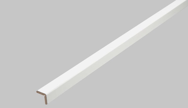 Baguette d'angle médium (MDF) blanc, 27 x 27 mm, L.2.4 m
