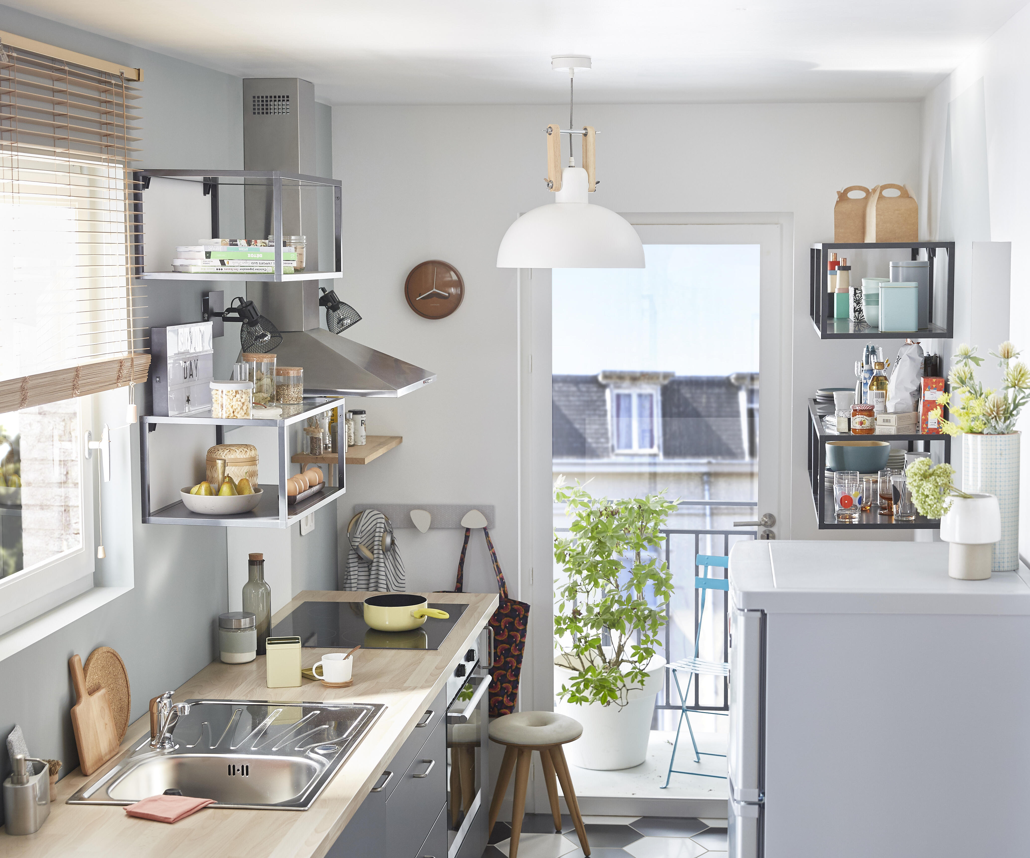 Evier à encastrer 1 bac avec égouttoir, Inox lisse, ETOILE Gris - 4