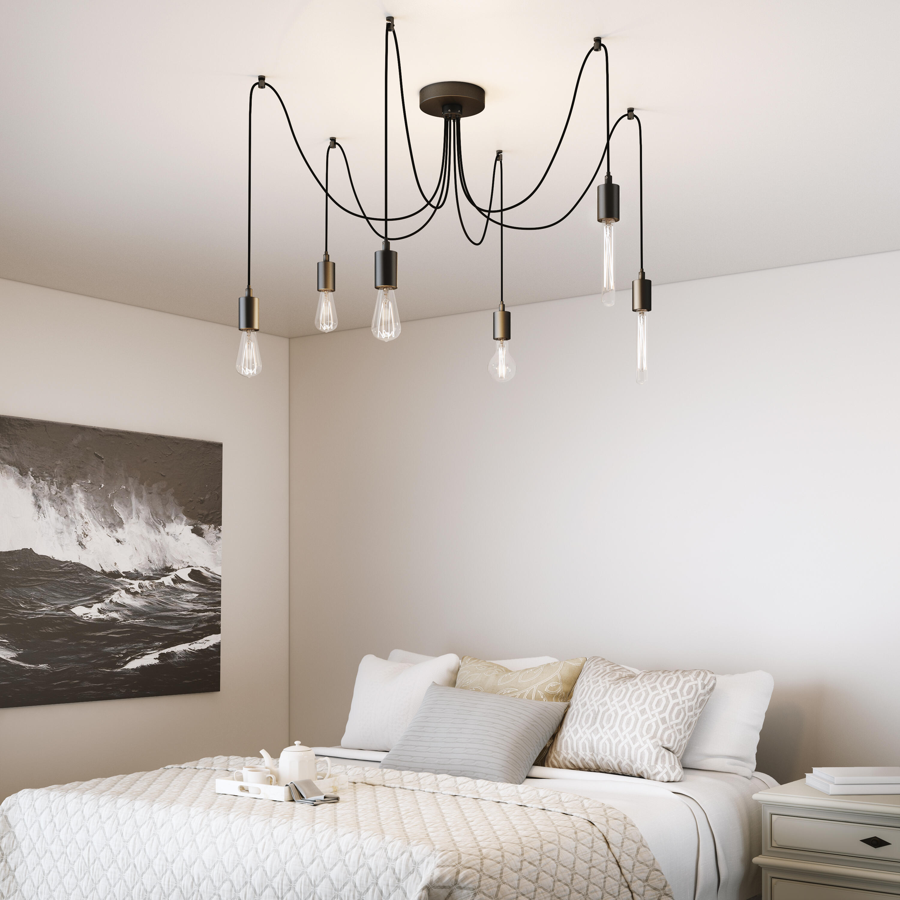 Suspension Easly, acier, noir, Diam.260 cm INSPIRE, E27 - 4