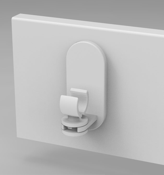 Lot de 2 supports adhésifs vitrage Xxl 3 en 1, 10 mm blanc peint MOBOIS - 6