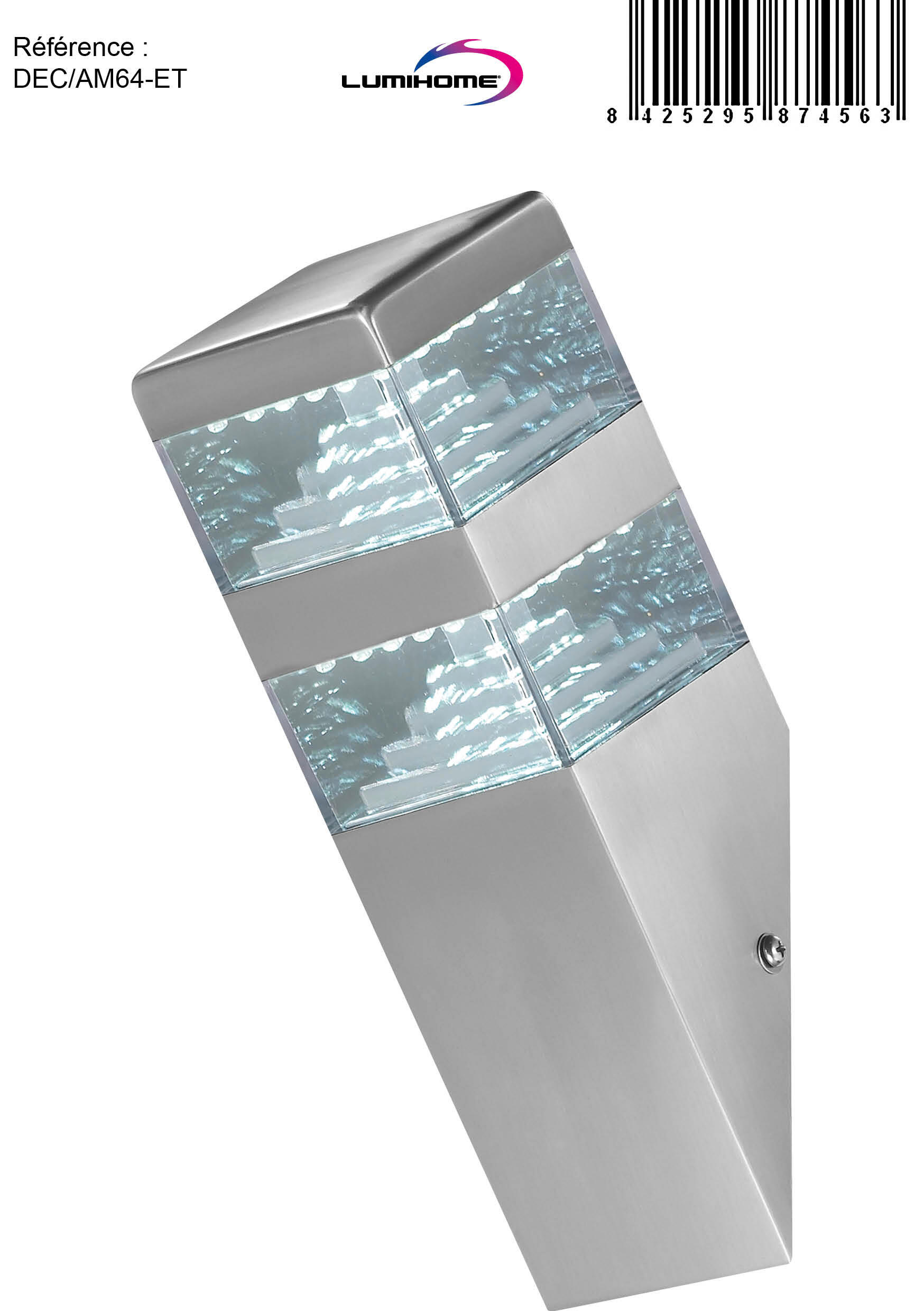 Applique montante extérieur module led 1000 Lm gris Pyramide LUMIHOME - 5