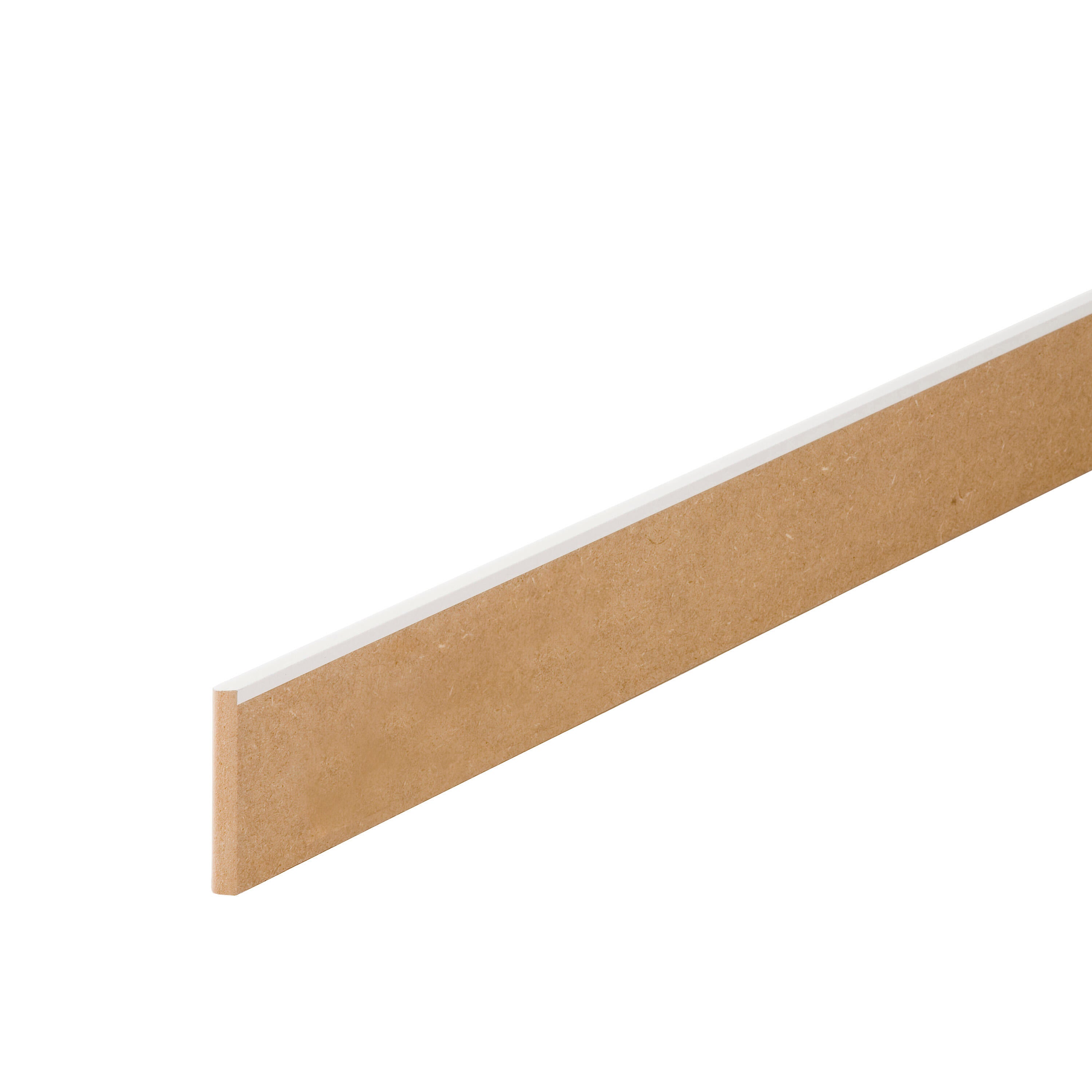 Plinthe médium (MDF) arrondie revêtu mélaminé blanc, 14 x 80 mm, L.2.2 m - 3