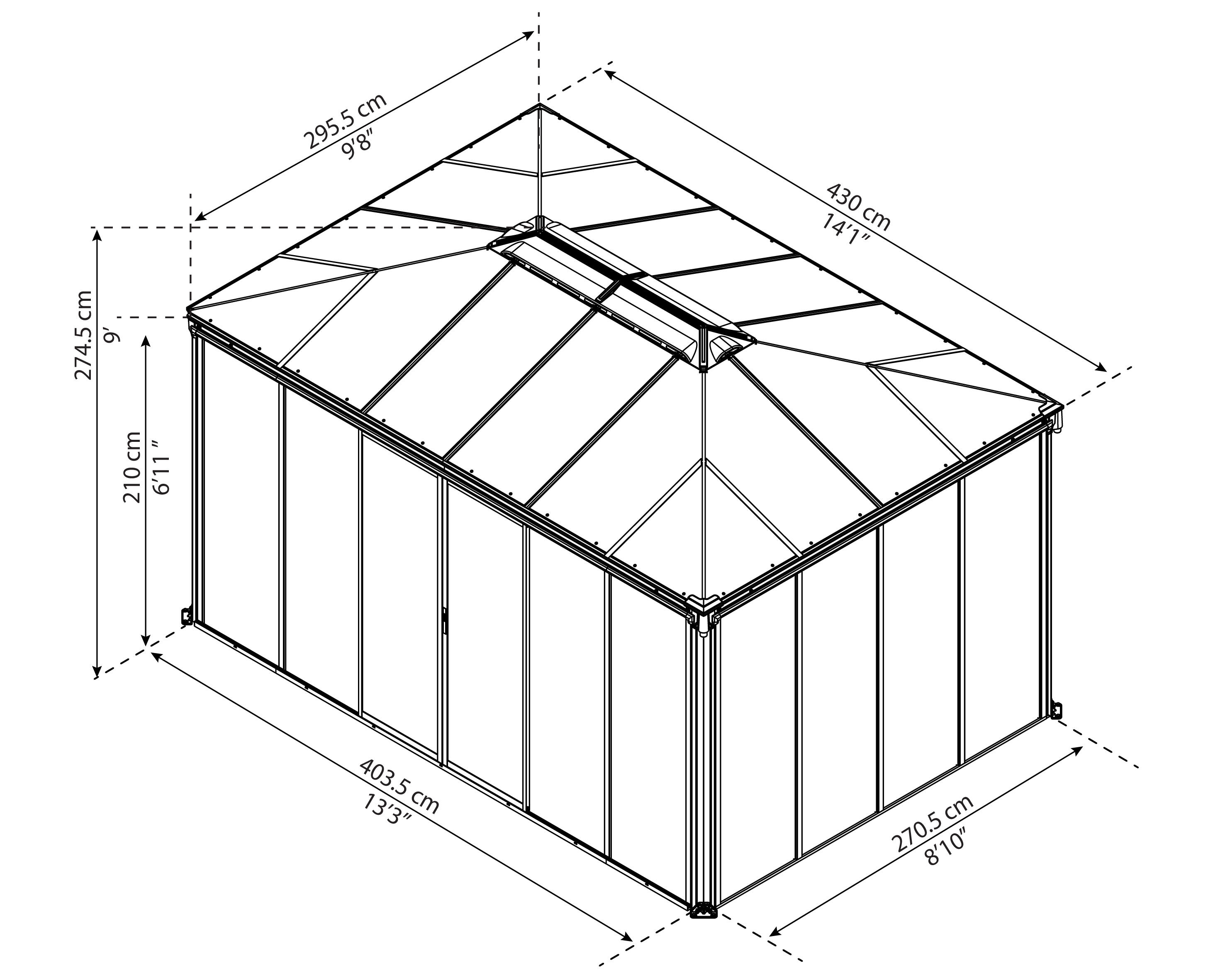 Pergola autoportante Ledro 4300 CANOPIA BY PALRAM alu gris anthracite, 11 m² - 3