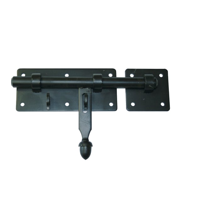 Verrou d'écurie + gâche en acier noir, Diam.18 mm H.146 x L.230 x P.34mm AFBAT