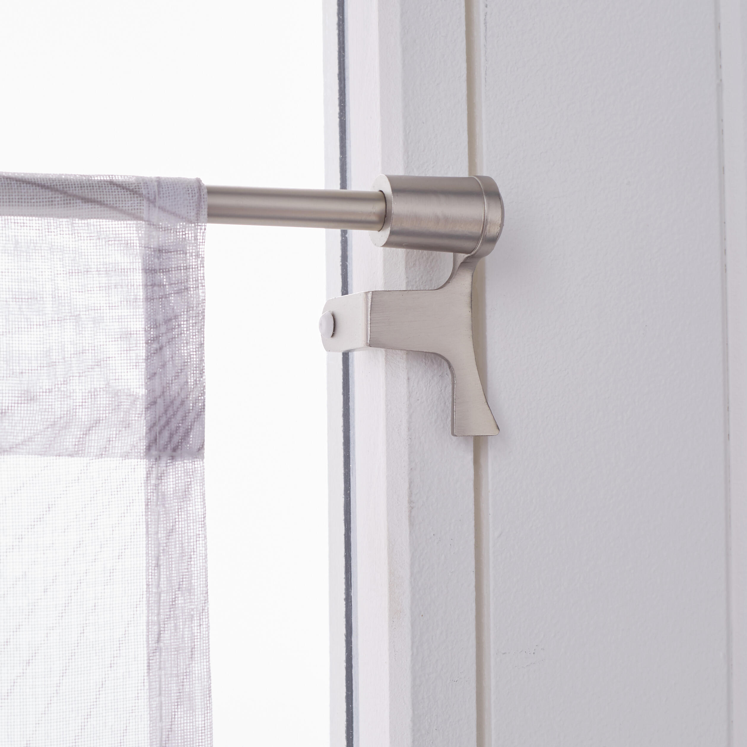 Kit de barre de vitrage sans perçage nickel Nubo, L.50 - 80 cm, diam.9 mm, INSPI - 3