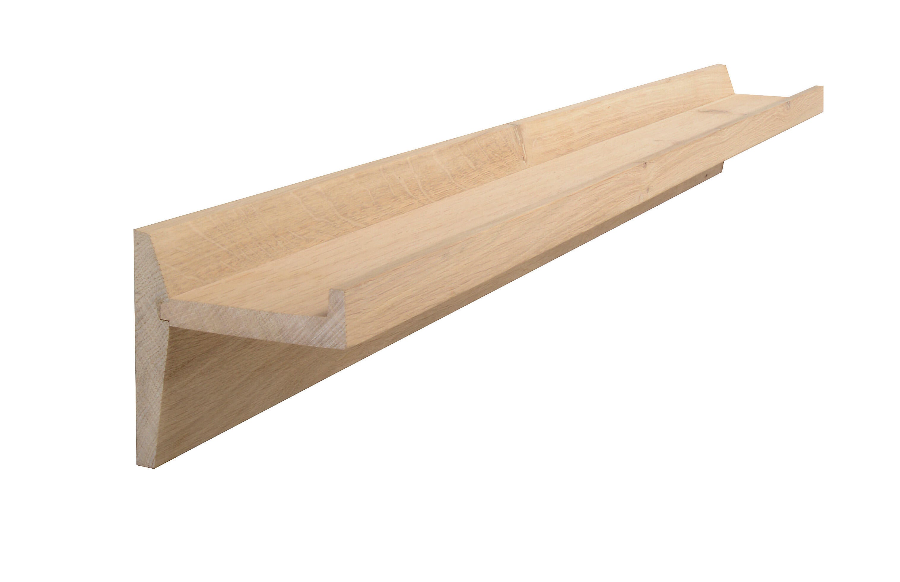 Étagère Murale Bois Massif Chêne Clair Vernis – 50x20 Cm, Rangement Livres