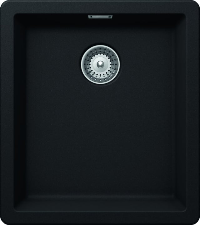 Evier à encastrer 1 cuve, Quartz et résine, BROOKLYN Noir