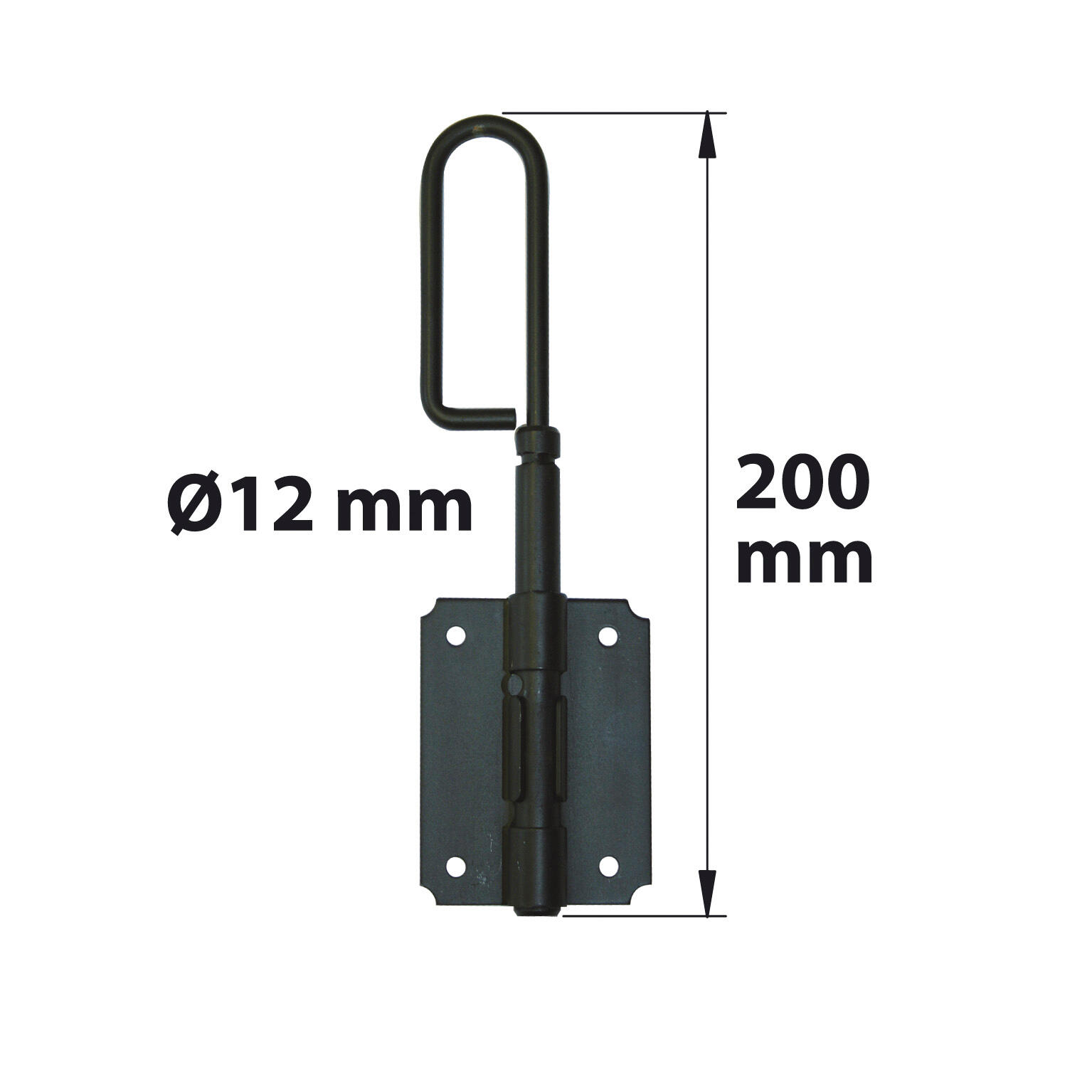 Verrou baïonnette Diam. 12 mm L.200 mm en acier noir prépeint AFBAT - 3