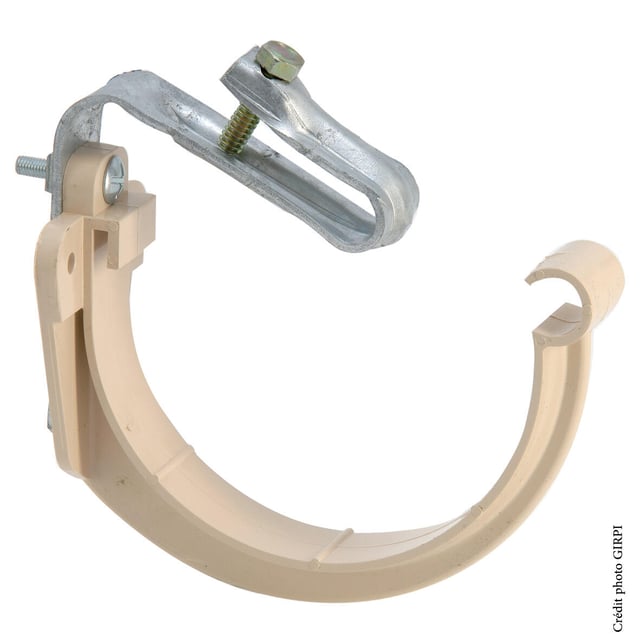 Support de gouttière développé 25 sur patte couverture ondulée sable pvc