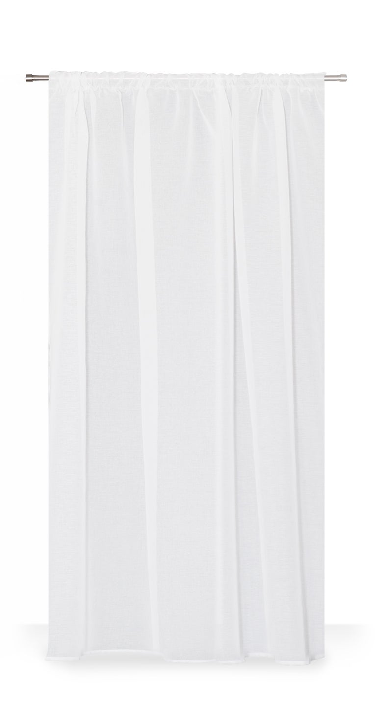 Voilage tamisant, Léo ruflette, blanc H.260 x l.140 cm - 2