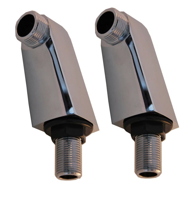 Lot de 2 colonnettes carrées, mâle / mâle 15 x 21/20 x 27 mm