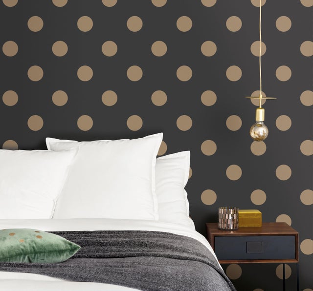 Papier peint intissé Moonlight fullmoons noir or