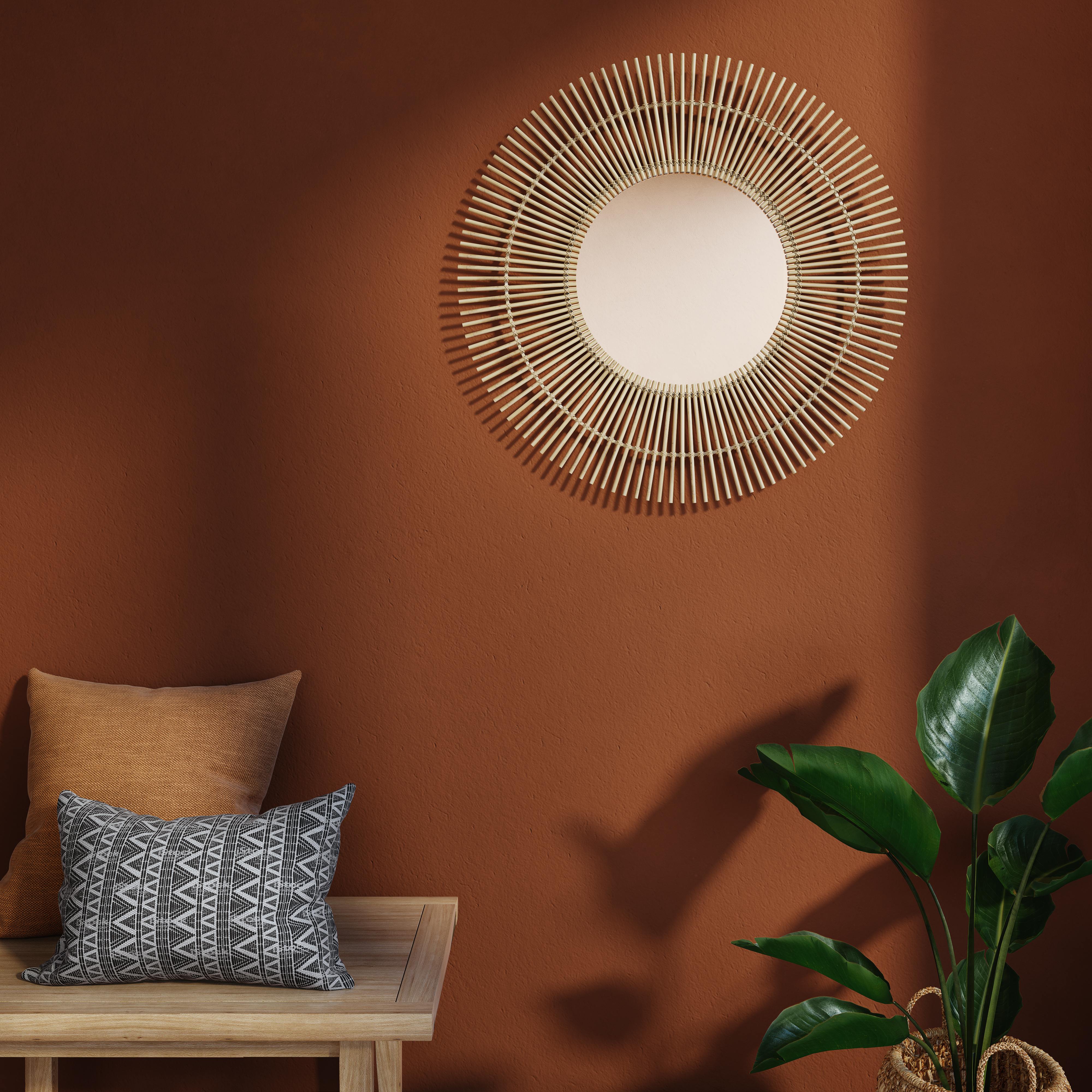Miroir rond bambou naturel Bamboo INSPIRE diam.55 cm - 6
