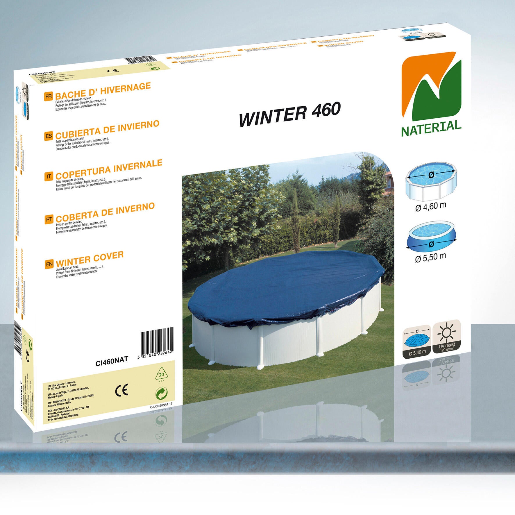 Cubierta de invierno NATERIAL redonda de polietileno de Ø 460 cm - 13