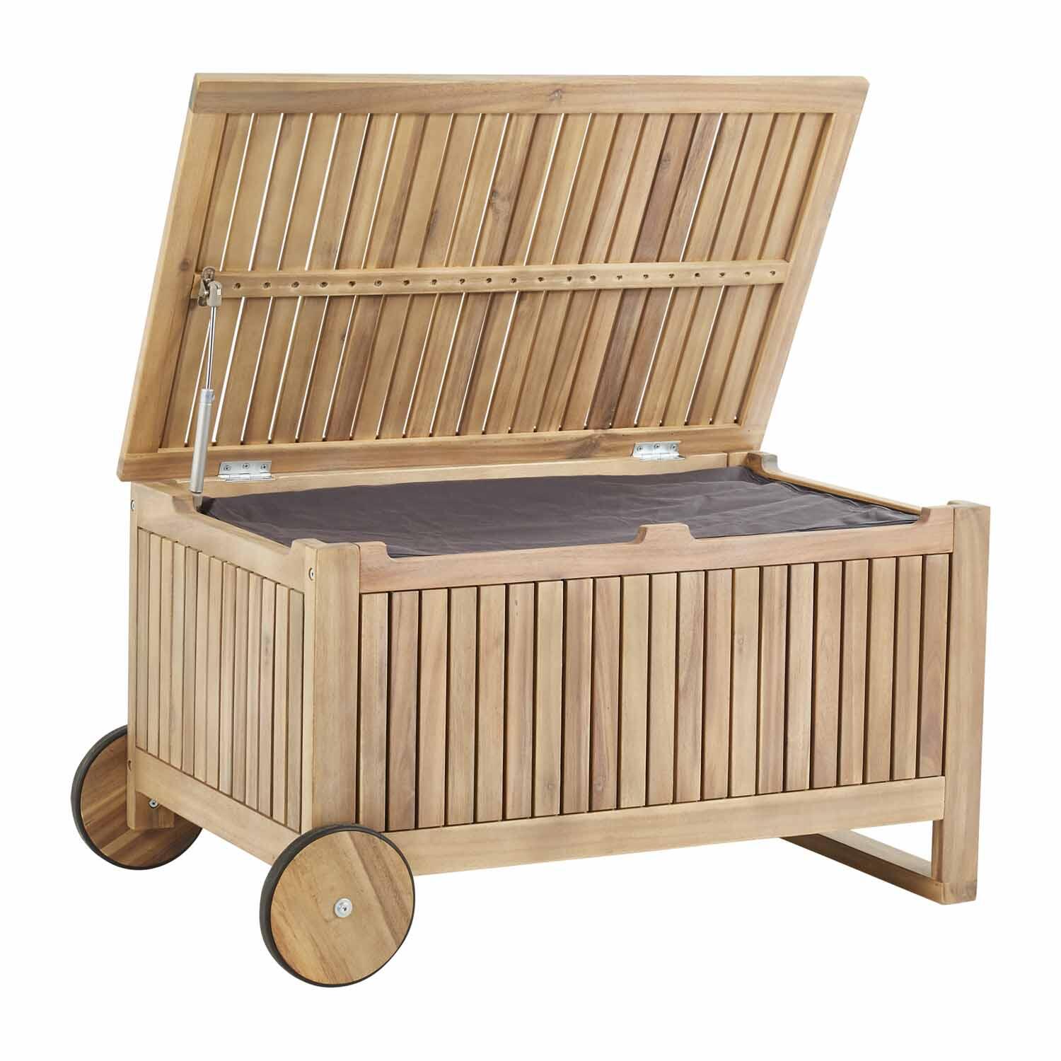 Coffre de jardin en bois NATERIAL Solis, marron, 118 litres - 4