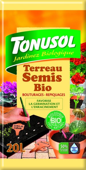 Terreau Biologique Agrumes Et Plantes Du Soleil - 20 Litres - Engrais Renforcé - Pour Citronnier, Oranger, Olivier, Palmier...