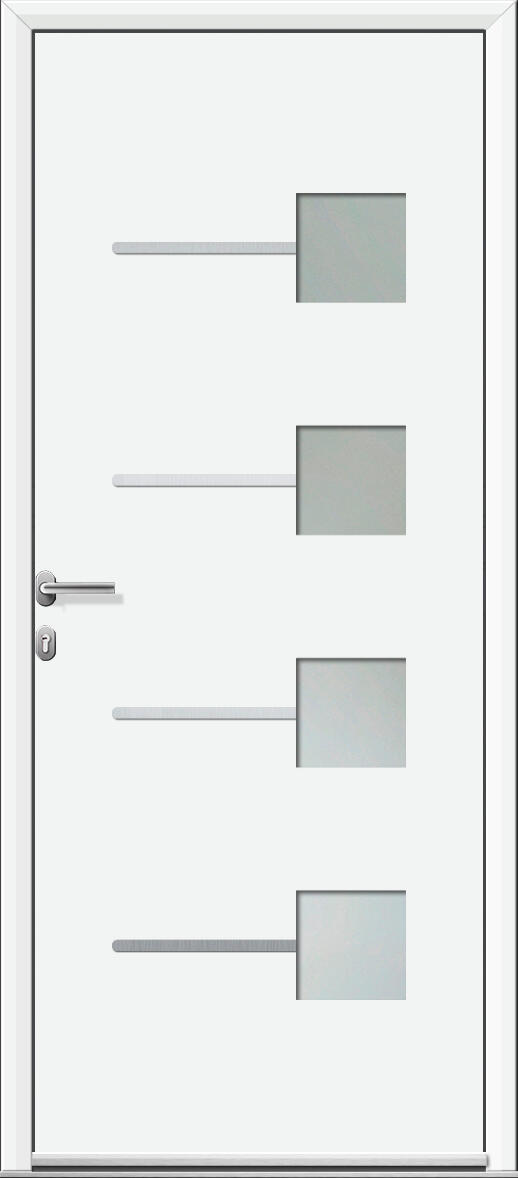 Porte d'entrée Alu Soria 2 Premium H.215 x l.90 cm vitrée blanc, poussant droit