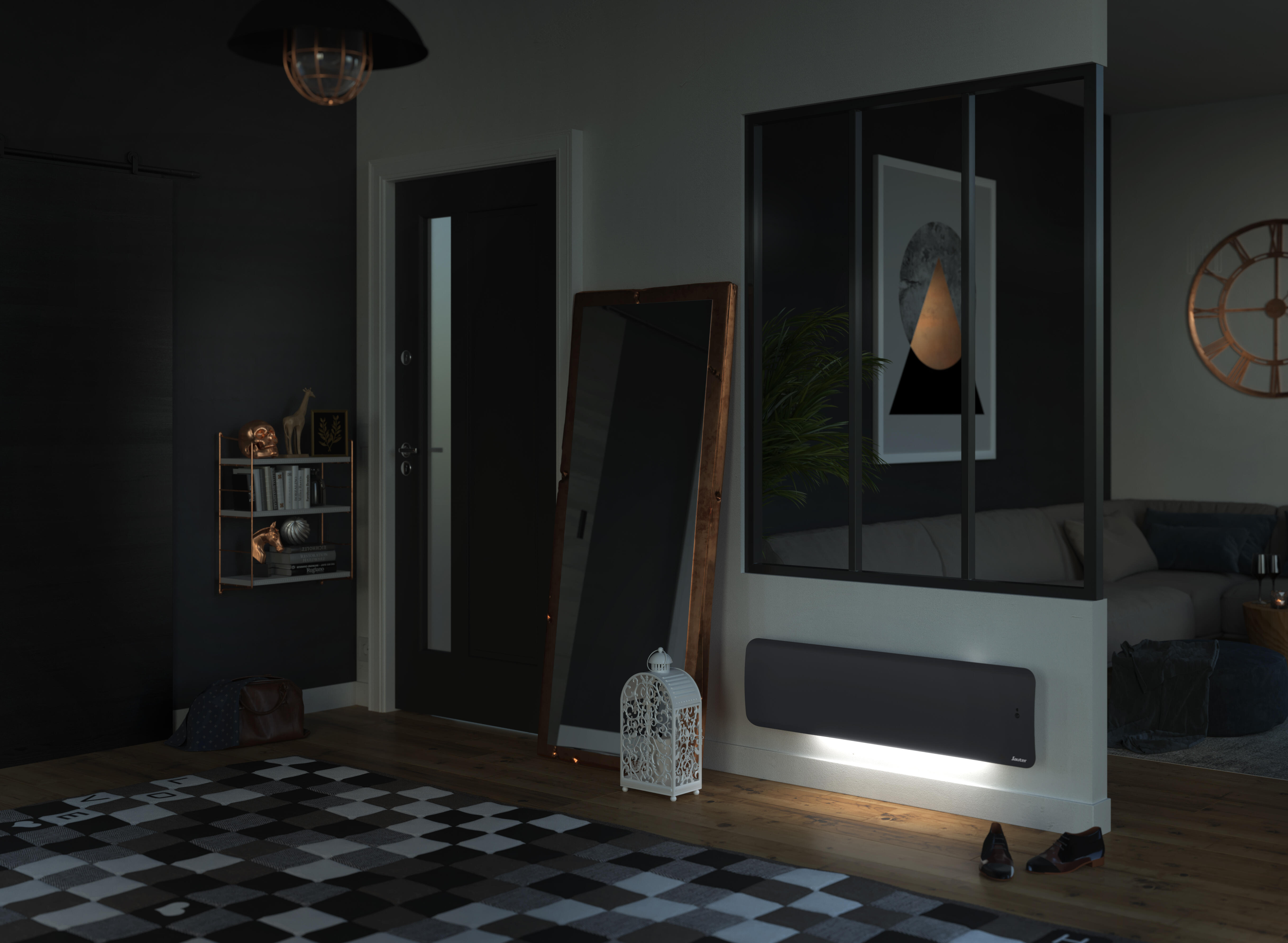 Radiateur électrique double système chauffant 1000W SAUTER Hekla plinthe noir - 3