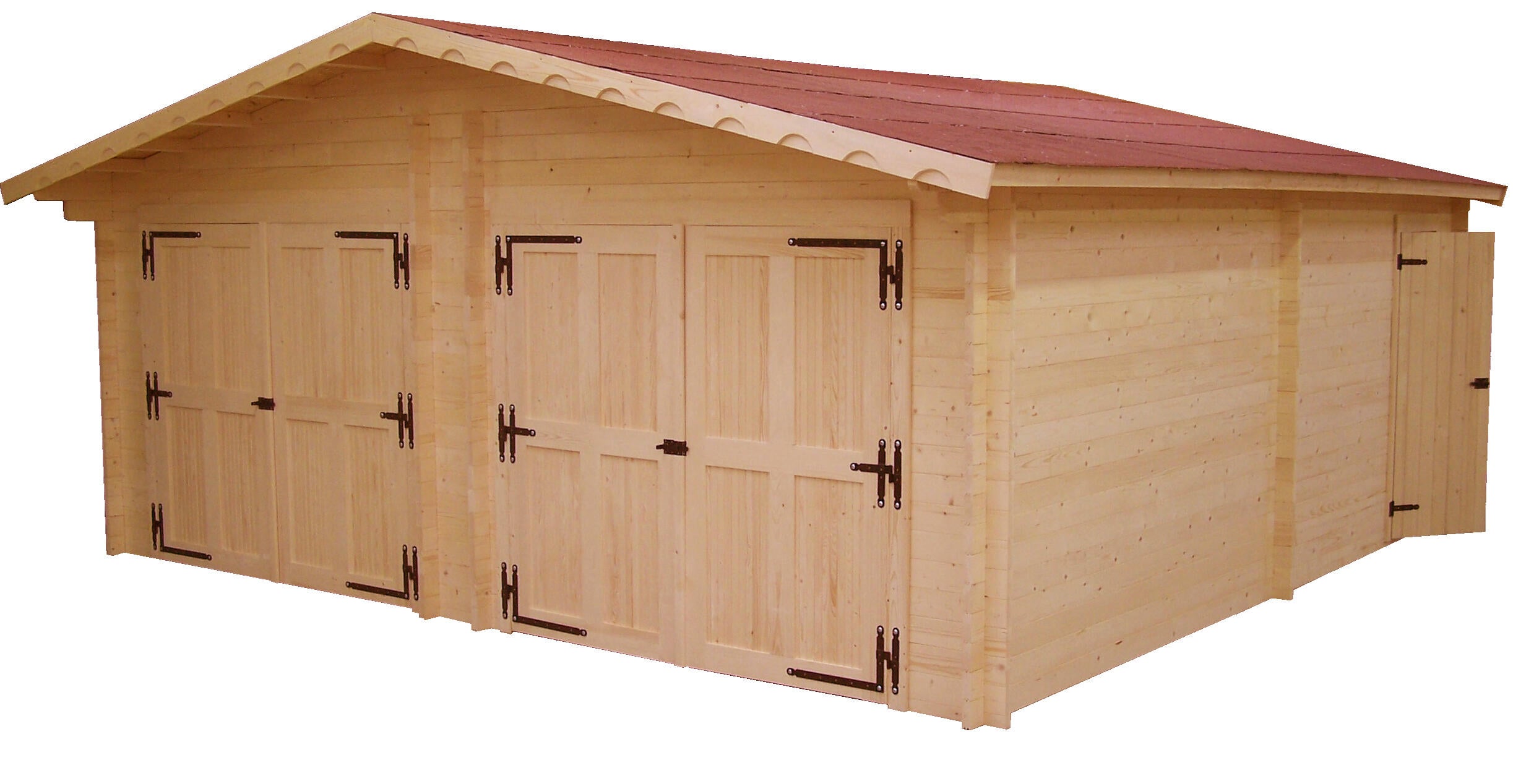 Garage en bois Epicéa 2 portes L240xH200cm HABRITA Vn 6262 42.16m²