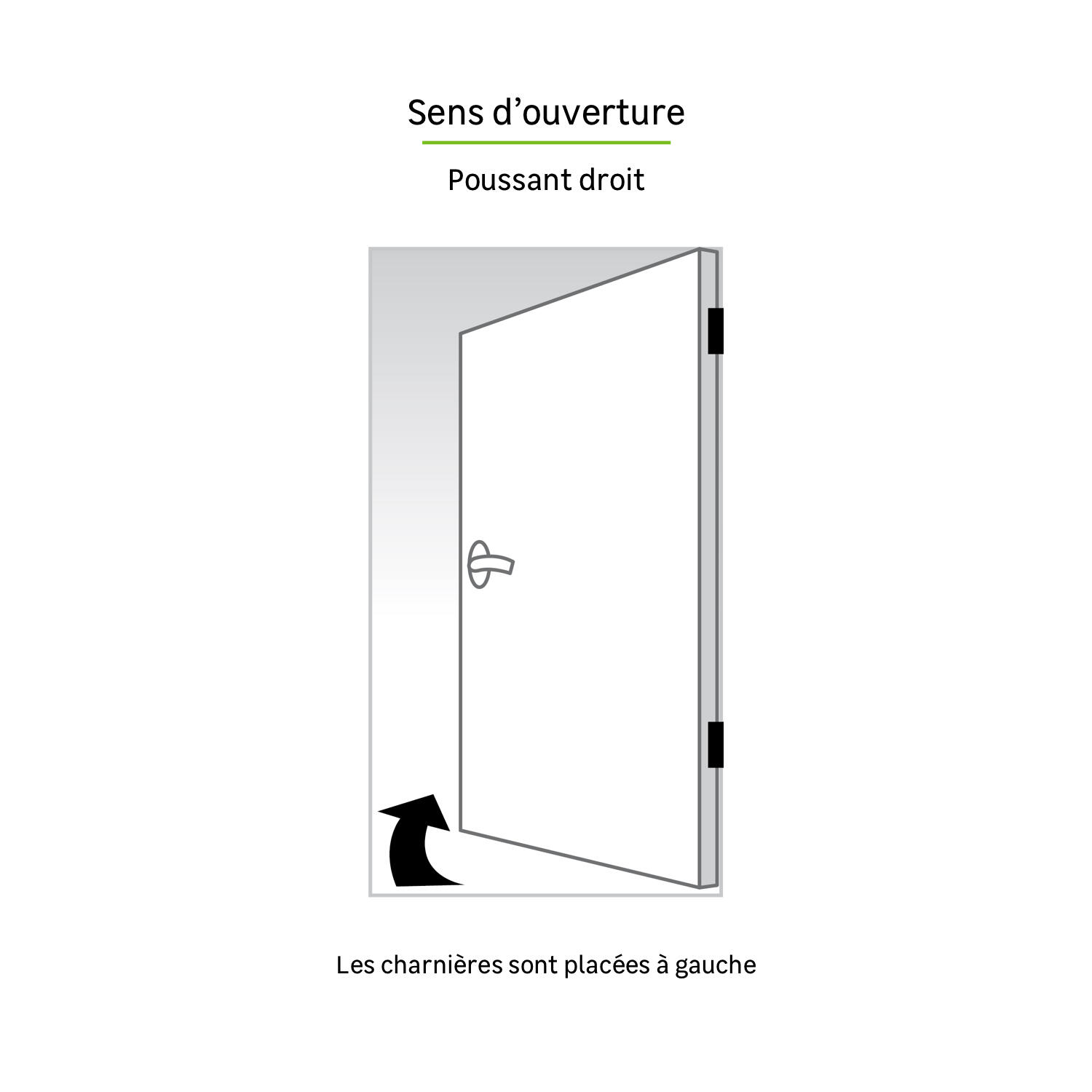 Porte service Alu TRYA H.200 x l.80 cm vitrée gris anthracite, poussant droit - 3