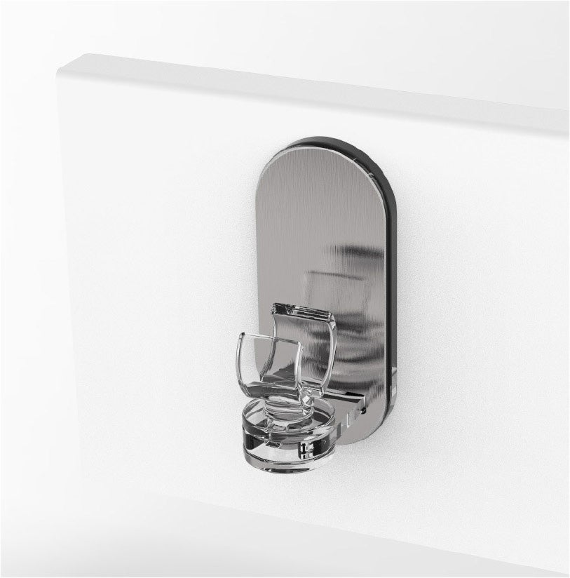 Support adhésif pour tringle à rideau XXL 3 en 1 Diam. 10mm transparent brut MOB - 6