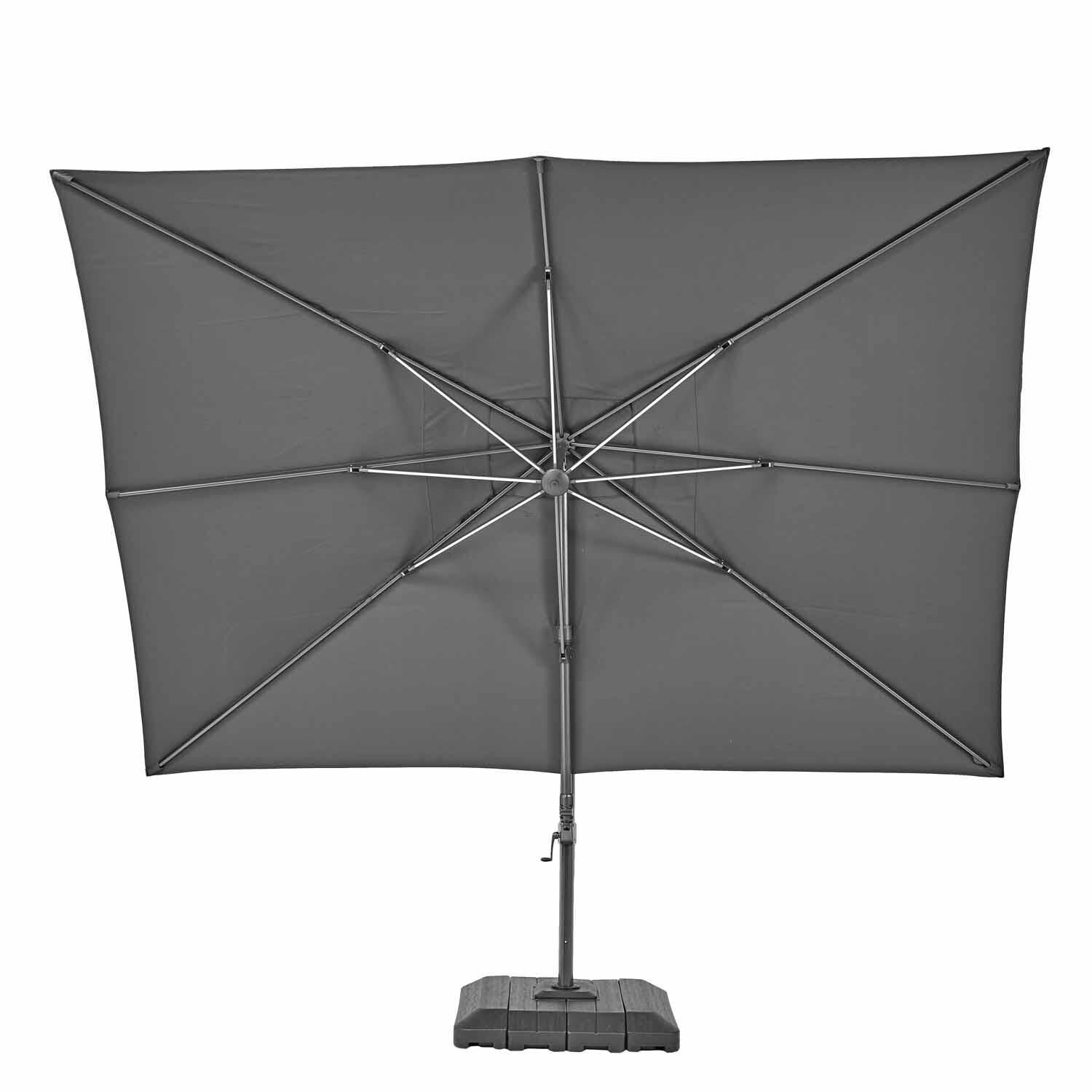 Parasol déporté rectangulaire gris Sonora NATERIAL L.391 x l.282 cm - 4