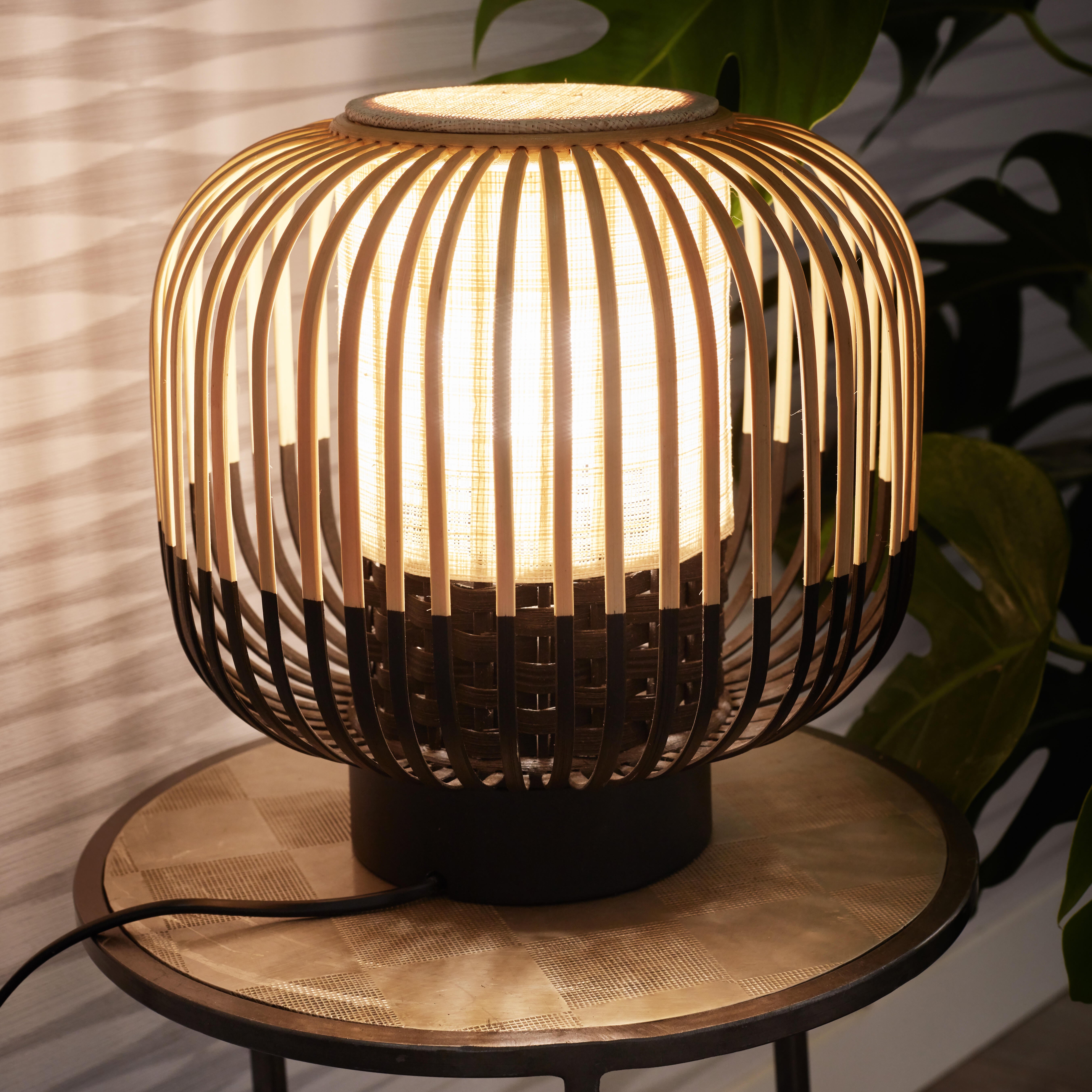 Lampe E27 Bamboo, bambou, H. 24cm - 2