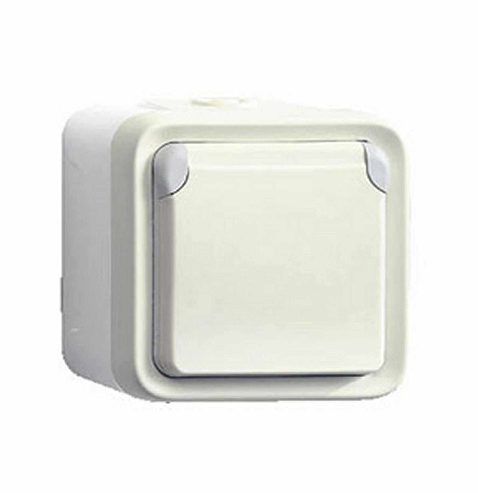 Prise avec terre étanche IP55 Plexo, LEGRAND, blanc - 3
