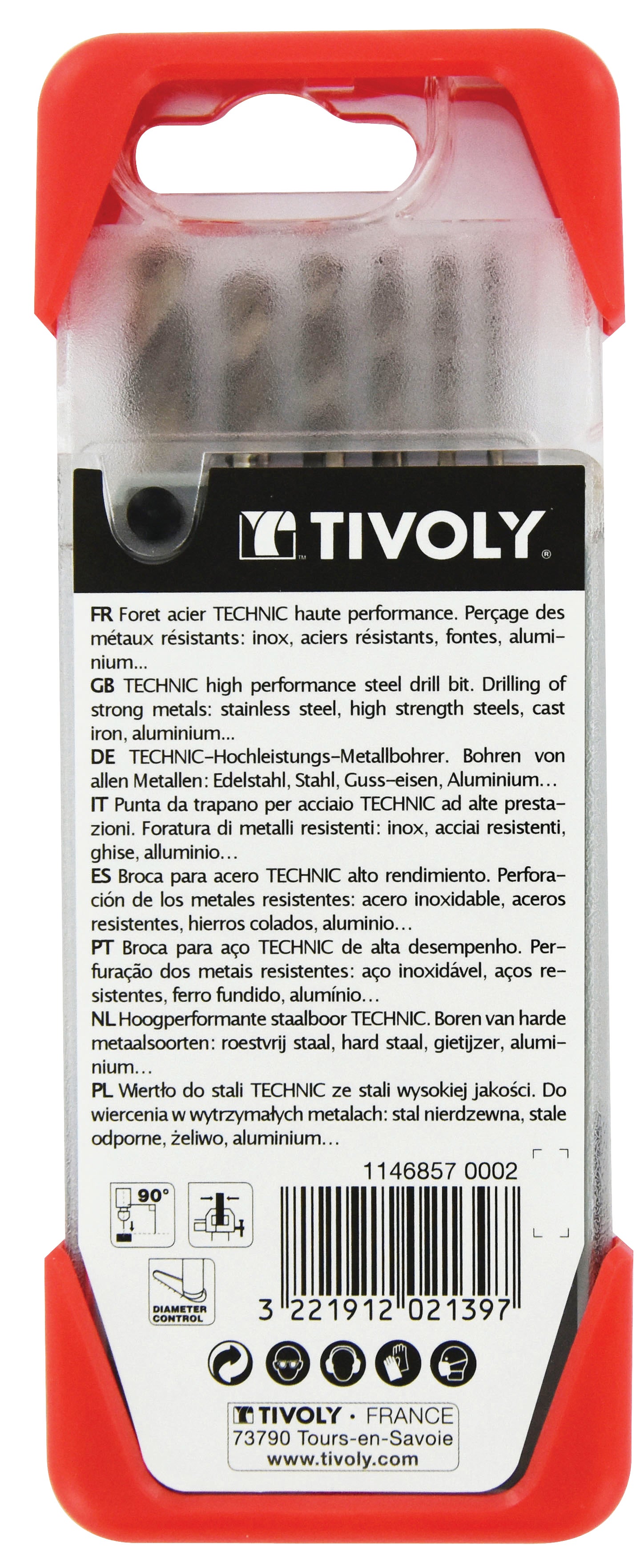 Coffret de 6 forets à métal HSS, Diam.2 à 8 mm TIVOLY - 4