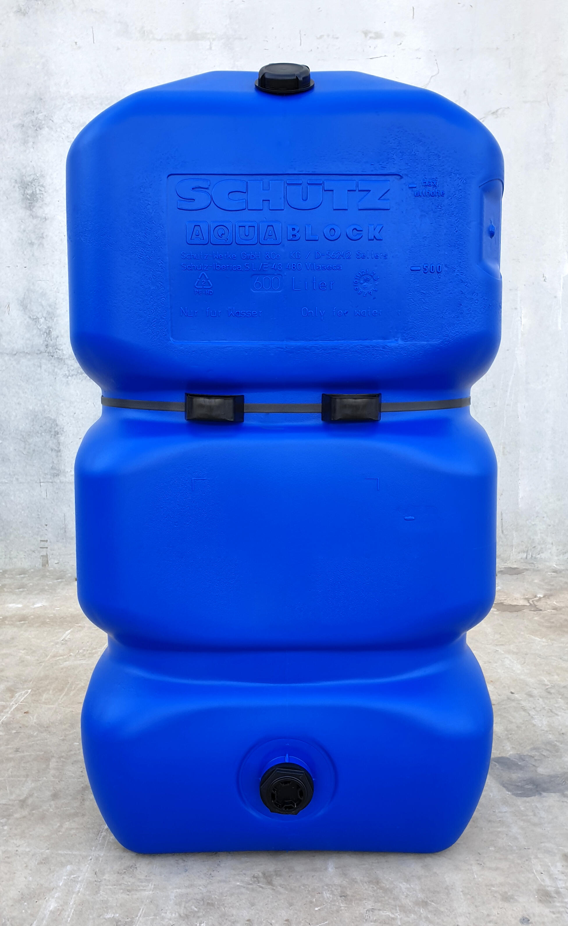 Récupérateur d'eau Aquablock SCHUTZ carré bleu , 600 l - 4