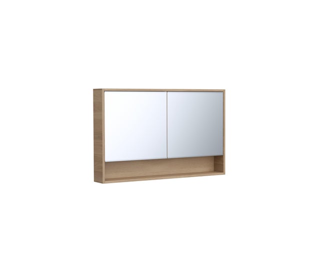 Armoire de toilette sans éclairage l.120 cm H.75 cm P.16 cm, chêne naturel, SENS