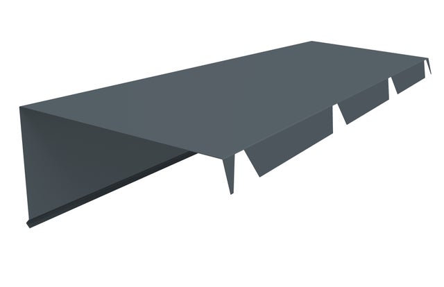 Faîtière sur mur pour plaque nervurée gris, L.2.1 m