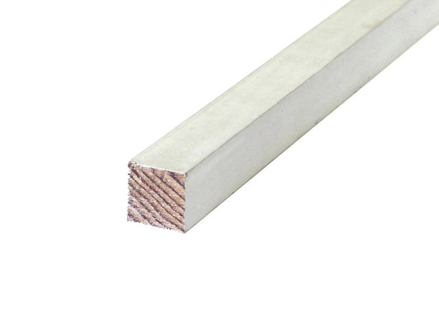 Tasseau raboté sapin sans nœud prépeint blanc 21x21mm L 2.40m