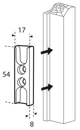 Gâche galet pour PVC pour serrure multipoint encastrée, FERCO gris - 2